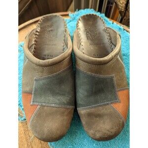 Women's Natural Sport Lthr Italian Clogs sz 10M